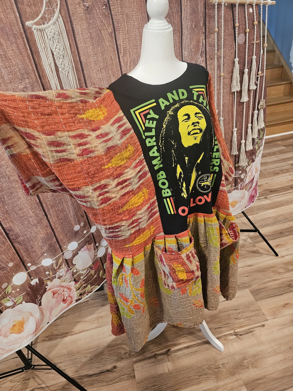 OOAK BOB MARLEY ONE LOVE JANTHA DRESS MED-3X - Picture 3 of 5